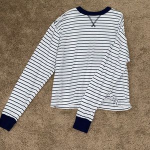 Brandy Melville navy blue striped top